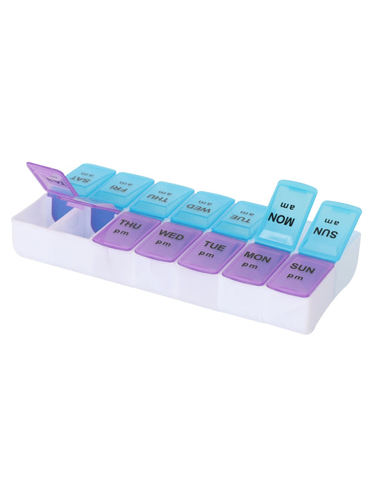 AM/PM Pill Box Organiser - Purple/Blue