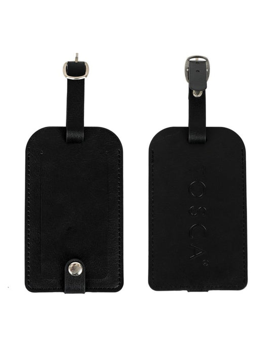 Vegan Leather Luggage Tag - Blue