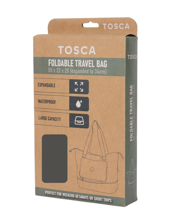 Foldable & Expandable Travel Tote - Black