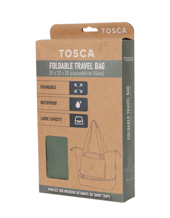 Foldable & Expandable Travel Tote - Khaki