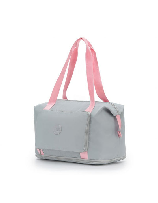 Foldable & Expandable Travel Tote - Grey/Pink