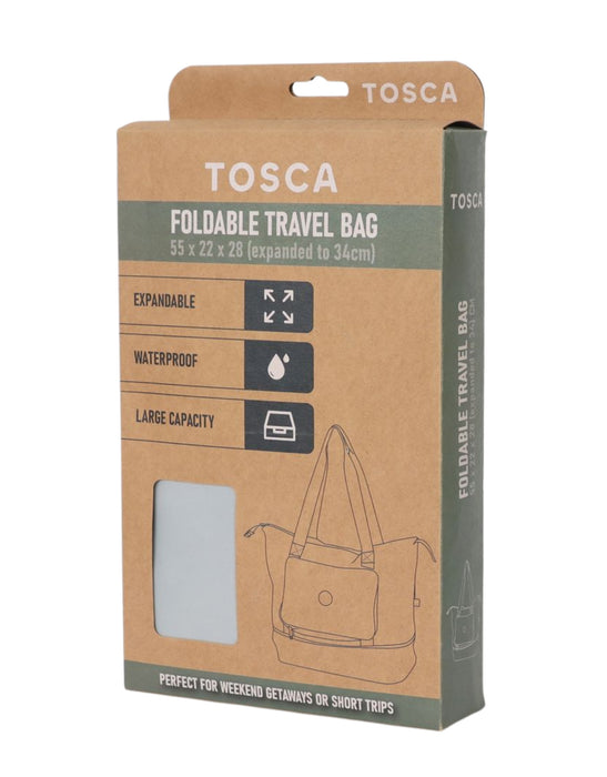 Foldable & Expandable Travel Tote - Grey/Pink