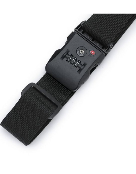 Luggage Strap with TSA Combination Lock - Black