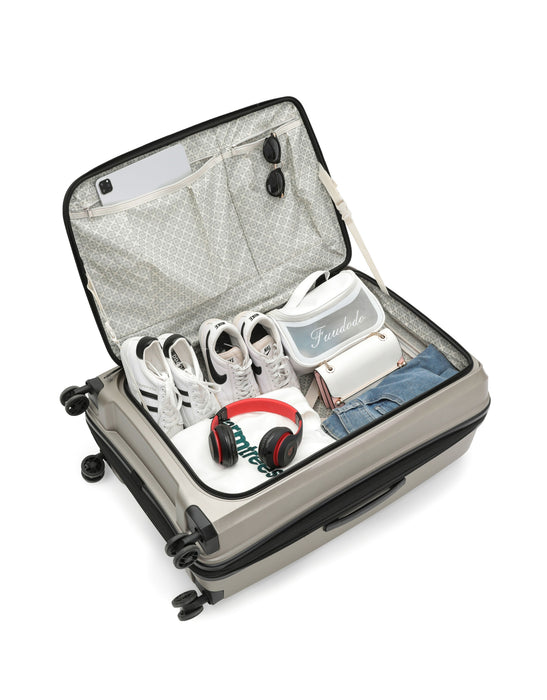 Space-X Duel Opening Hard Suitcase 3 Piece Set - Champagne