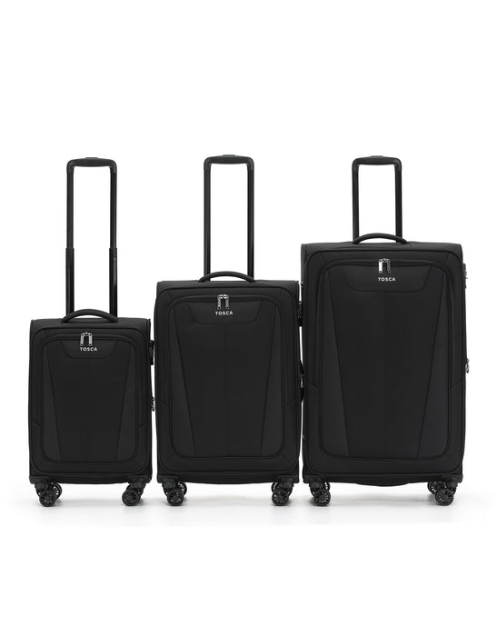 Altitude Soft Suitcase 3 Piece Set - Black