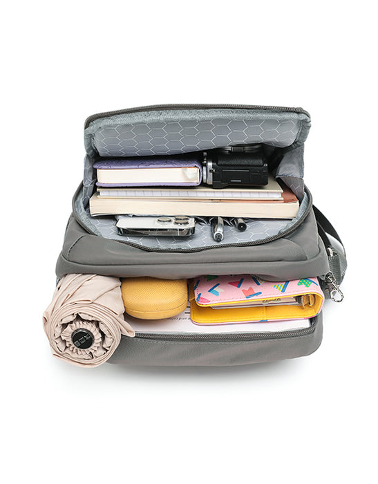 Anti Theft Rectangle Shoulder Bag - Khaki