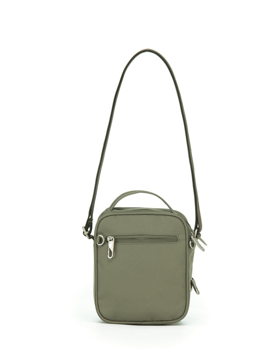 Anti-Theft Shoulder Bag with Handle - Khaki