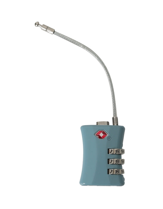TSA Combination Lock With Cables - Ocean Blue