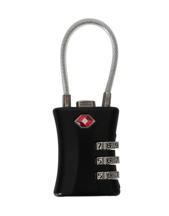 TSA Combination Lock With Cables - Black
