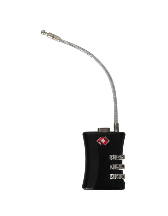 TSA Combination Lock With Cables - Black