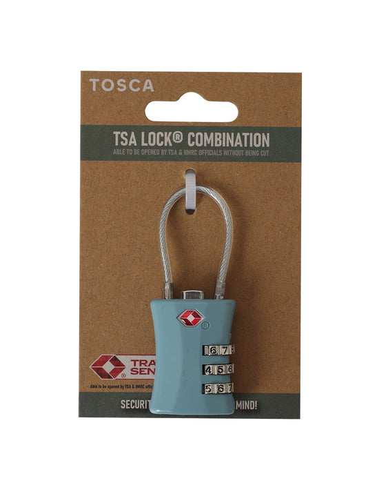 TSA Combination Lock With Cables - Ocean Blue