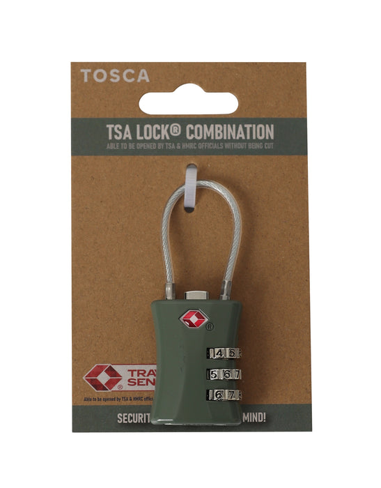 TSA Combination Lock With Cables - Moss