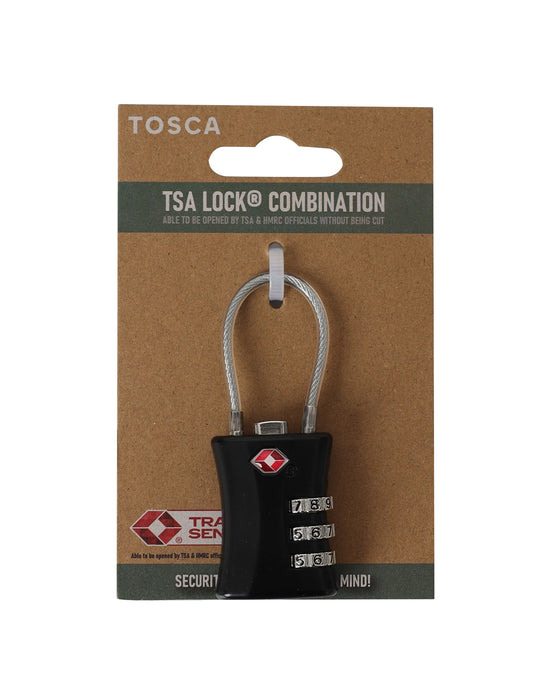 TSA Combination Lock With Cables - Black