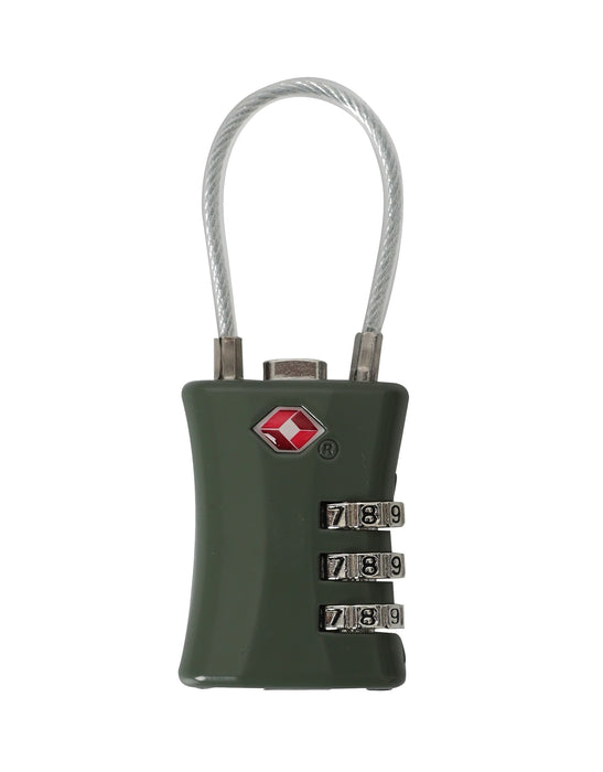 TSA Combination Lock With Cables - Moss