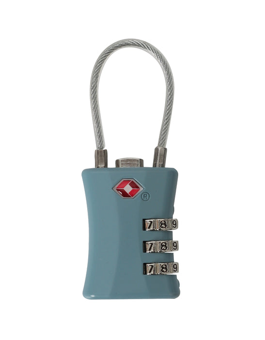 TSA Combination Lock With Cables - Ocean Blue