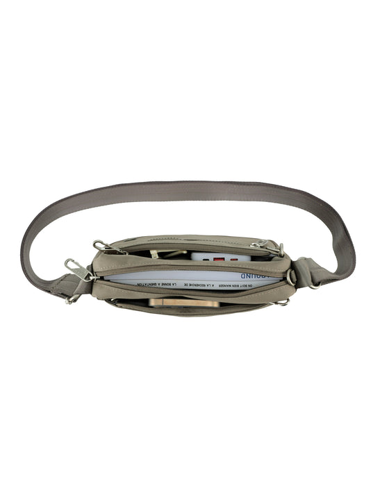 Anti-Theft Cross Body Shoulder Bag - Taupe