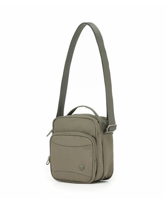 Anti-Theft Shoulder Bag with Handle - Taupe