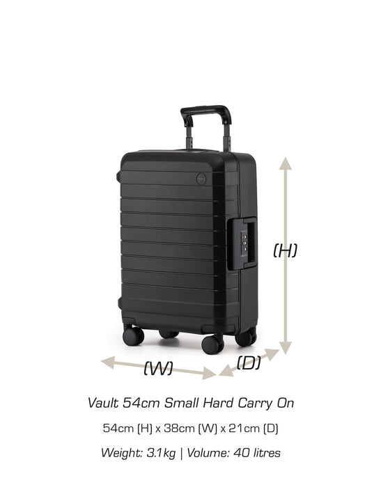Vault 54cm Small Hard Carry On - Black