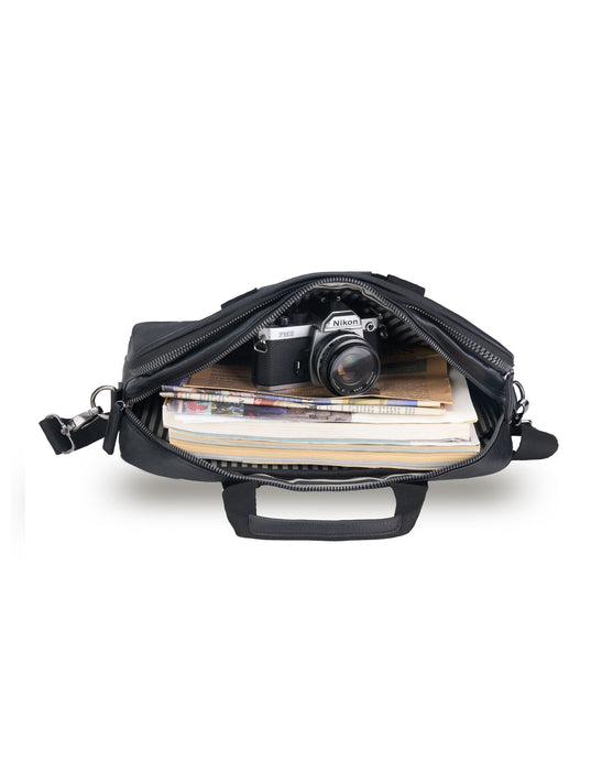 Vegan Leather Business Bag - Black
