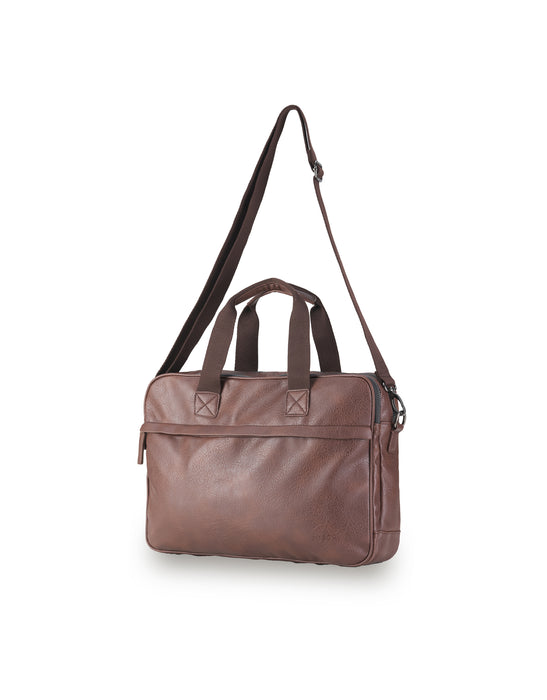 Vegan Leather Business Bag - Chocolate