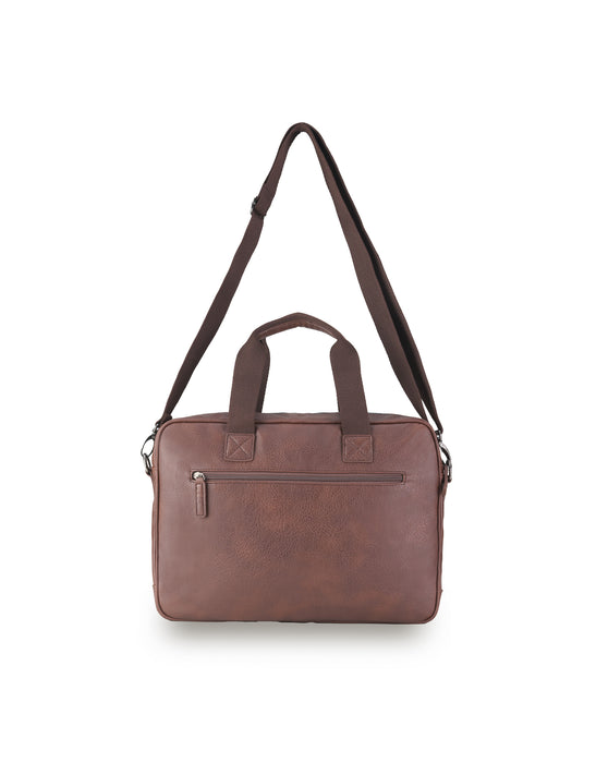 Vegan Leather Business Bag - Chocolate