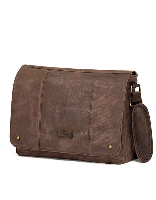 Waxed Canvas Messenger - Brown
