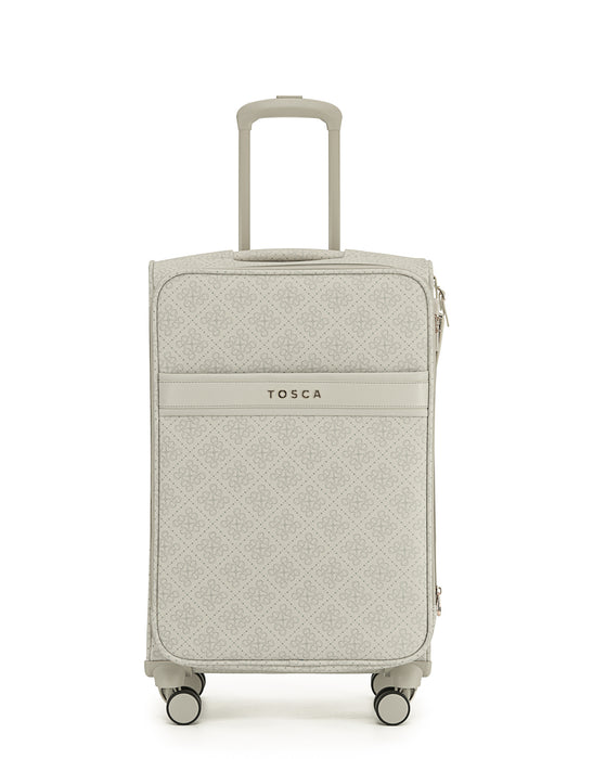 Willow PU Suitcase 3 Piece Set - Vanilla