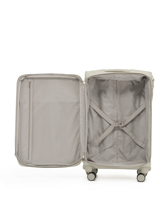 Willow PU Suitcase 3 Piece Set - Vanilla