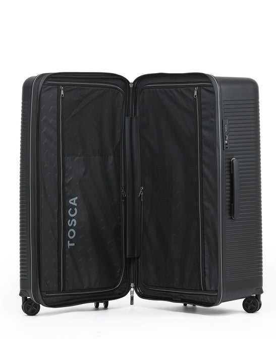 Tosca Imperial 2 Piece Trunk Luggage Set – Medium/Large - Black/Grey