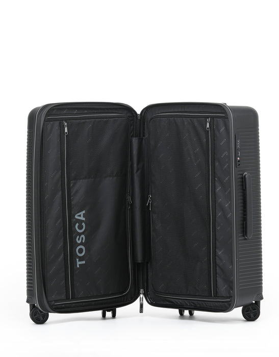 Tosca Imperial 2 Piece Trunk Luggage Set – Medium/Large - Black/Grey