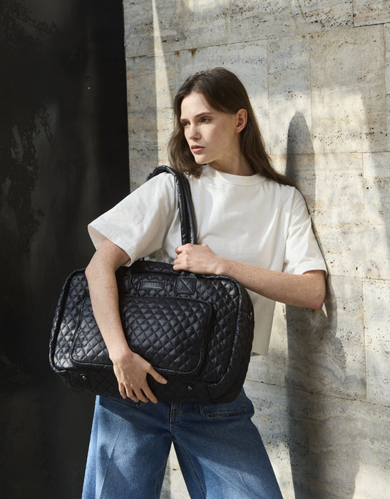 Metro Large Travel Split Tote Bag - Black