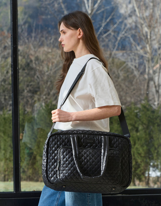 Metro Large Travel Split Tote Bag - Black