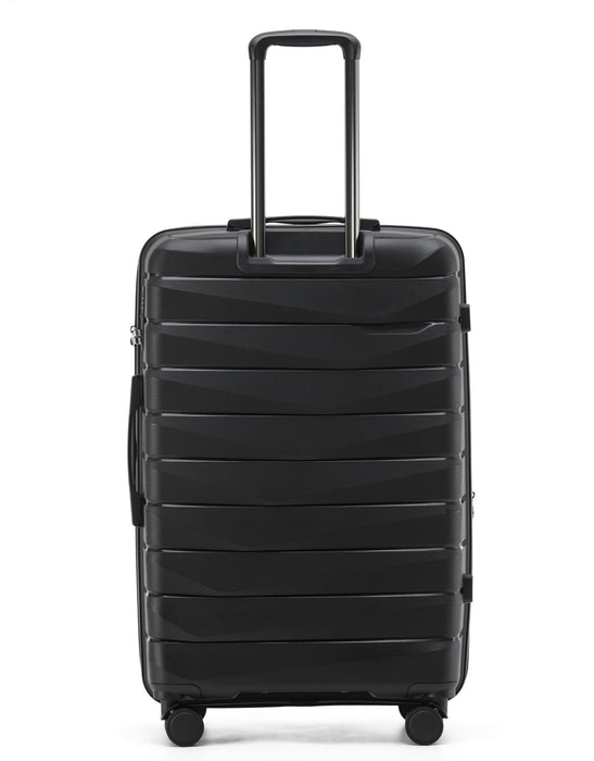 Aus Luggage Pilot 75cm Large Hard Suitcase - Black