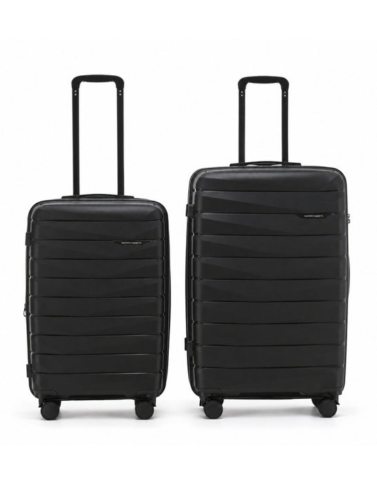 Aus Luggage Pilot Hard Suitcase 2 Piece Set - Black