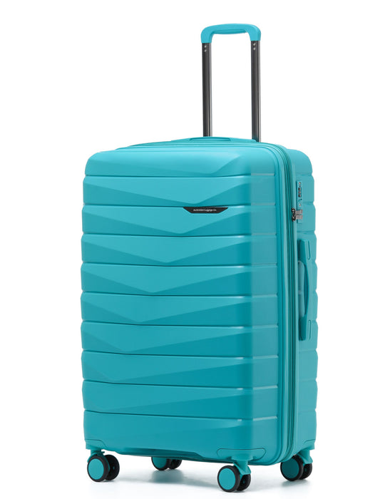 Aus Luggage Pilot 75cm Large Hard Suitcase - Teal