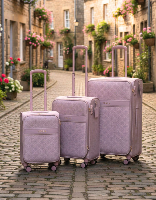 Willow PU Suitcase 3 Piece Set - Misty Rose