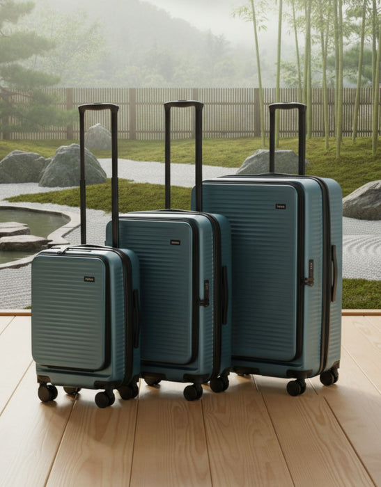 Zen Front Opening Hard Suitcase 3 Piece Set - Slate